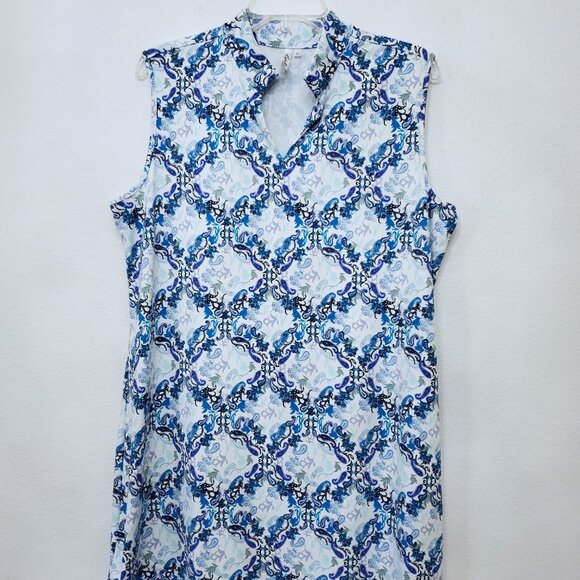 Lulu-B Women's Sleeveless Floral Paisley UPF50+ Travel Swing Tennis Dress XLarge - Picture 3 of 15